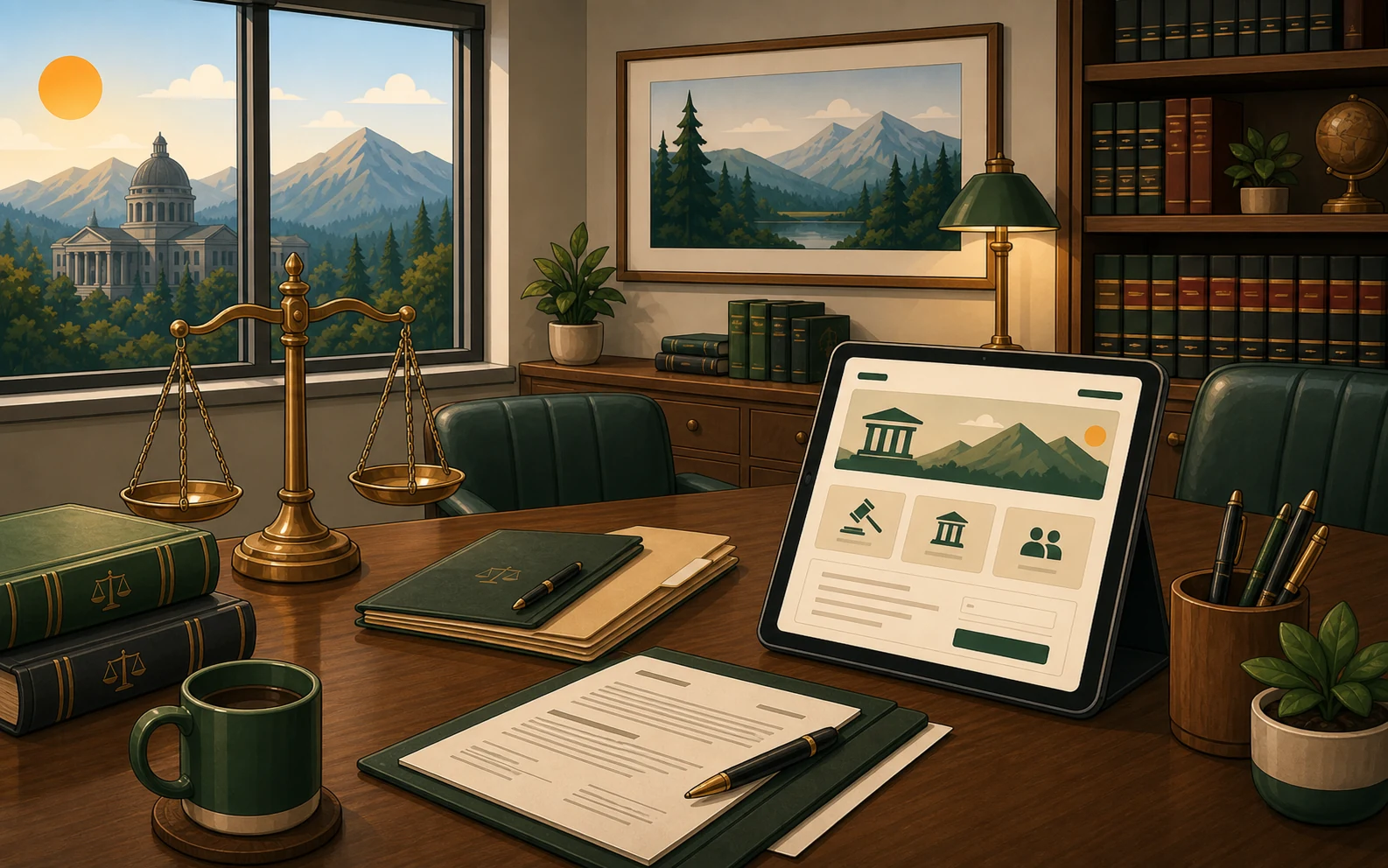 Small law office setting for a law firm website